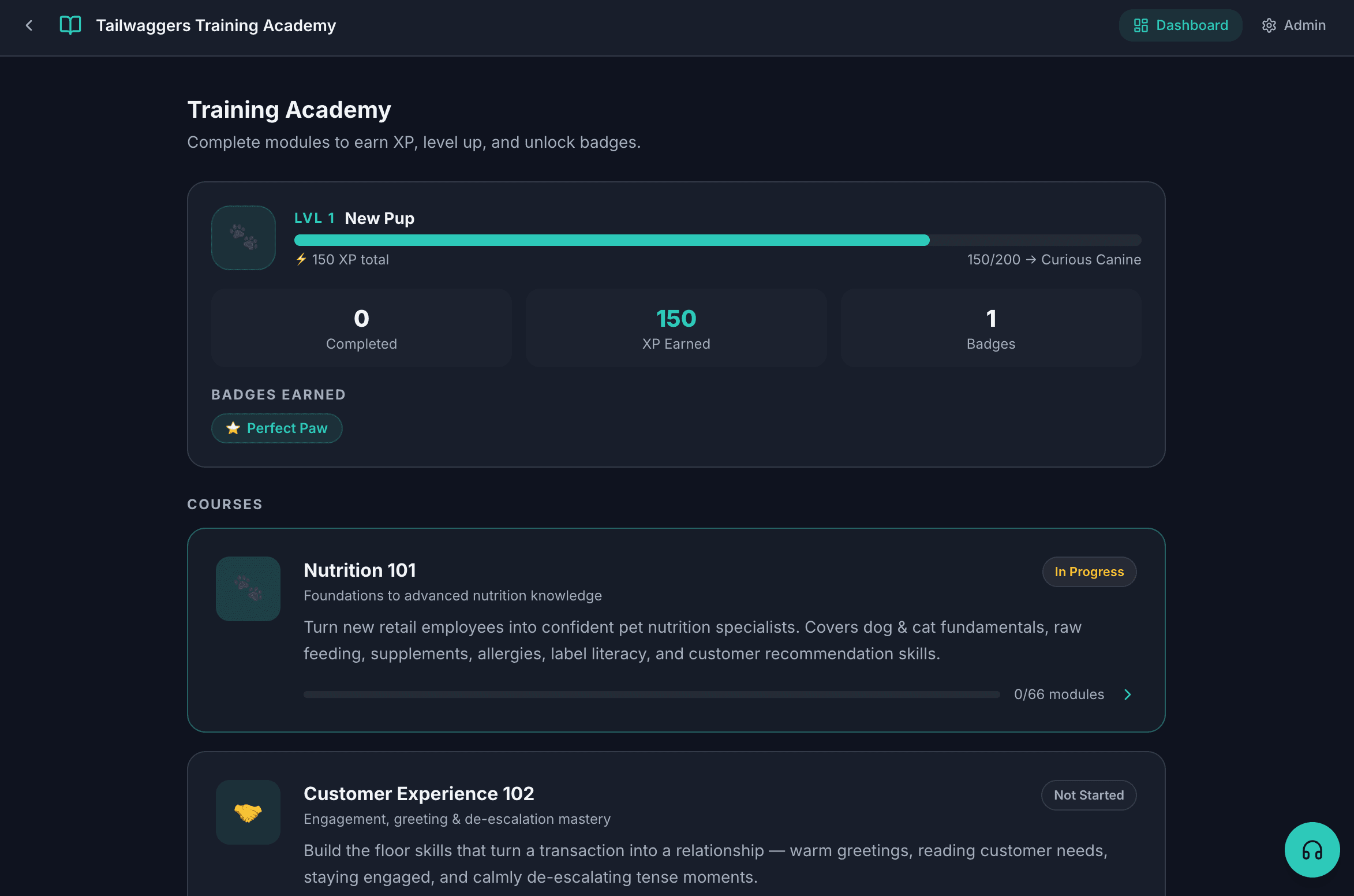 WagVault Training Academy — Learning with a Tailwaggers identity, built by Foundation Tech for Tailwaggers.